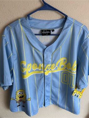 SpongeBob Graphic Cropped Baseball Jersey